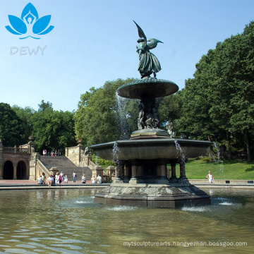 hand-carved of bronze antique angel fountain statue